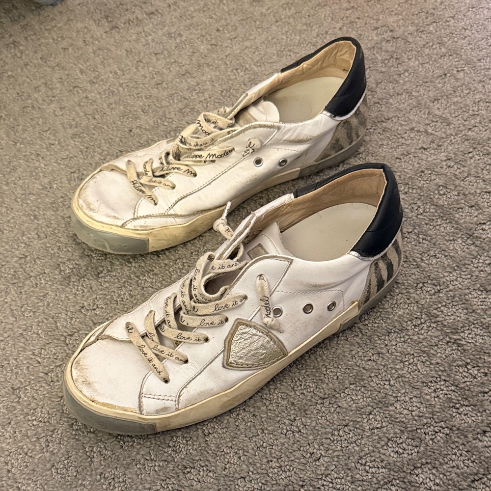 Philippe Model White and Black Sneakers